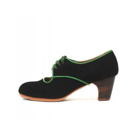 Carmela 38,5 AA Suede Negro Clásico 5 Visto R. Verde