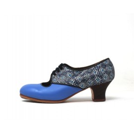 Carmela 39 A+PR Leather Azul Violeta Carrete 5 Visto Atrás Fantasía Mosaico R. Navy
