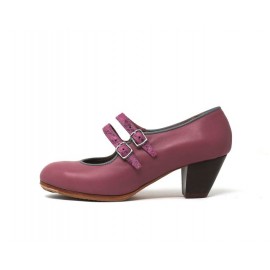 Manuela 37 AA+PR Piel Mora Cubano 5 Visto Correas Charlot Fucsia R. Gris
