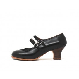 Manuela 37,5 A+PR Leather Negro Carrete 5 Visto Collarín Y Correa Fantasía Negro