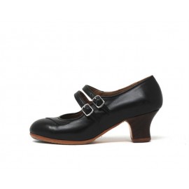 Manuela 36,5 A+PR Leather Negro Carrete 5 Visto (Filis Beige) Collarín