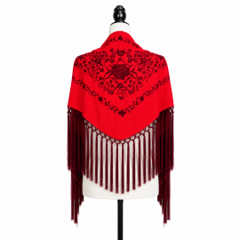 Mantoncillo Jaén - Rojo Bordado Burdeos