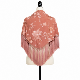 Pink embroidered shawl