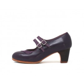 Manuela 35 AA Leather Ciruela Clásico 5 Visto Collarín Y Correa Charlot Morado