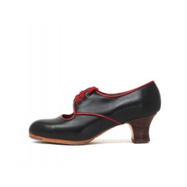 Carmela 38,5 AA Leather Negro Carrete 5 Visto R. Rojo