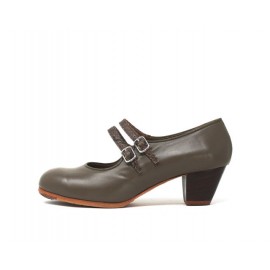 Manuela 40 A+PR Leather Marrón Ceniza Cubano 5 Visto Correas Serpiente