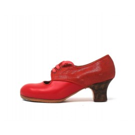 Carmela 36 AA+PR Leather Escarlata Carrete 5 Visto Atrás Lagarto Coral