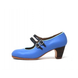 Manuela 39 AA Piel Azul Violeta Clásico 5 Visto Correas Serpiente Navy R. Cielo