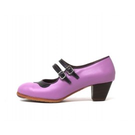 Manuela 39 A+PR Leather Lila Cubano 5 Visto Collarín Y Correa Charol Morado