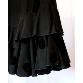 Flamenco skirt with flocked polka dots
