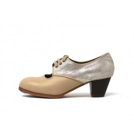Carmela 36,5 A+PR Leather Beige Cubano 5 Visto Atrás Fantasía Brillante