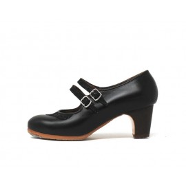 Manuela 36,5 A Leather Negro Clásico 5 Visto Collarín Y Correa Fantasía