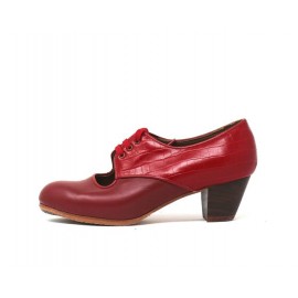 Carmela 39 AA Leather Granate Cubano 5 Visto Atrás Coco Rojo