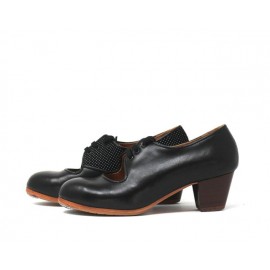 Carmen 36 A+PR Piel Negro Cubano 5 Visto Interior Puntini Negro