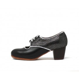 Carmela 35,5 A Leather Negro Jerezano 5 Visto Atrás Nudo Durado R. Plata