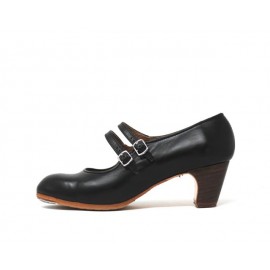 Manuela 41 A Leather Negro Clásico 5 Visto Correas Cocodrilo Negro