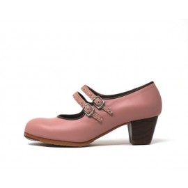 Manuela 37,5 AA+PR Leather Bailarina Cubano 5 Visto Correas Fantasía Rocío R. Marrón