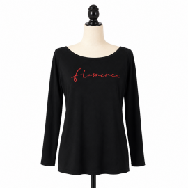 T-Shirt Ensayo Flamencology 'Flamenco' Negro Talla Única
