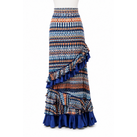 Falda Decorada - Azul Étnico