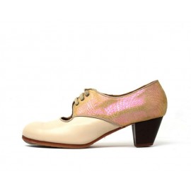 Carmela 41 A+PR Leather Beige Cubano 5 Visto Atrás Charlot Tornasol