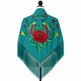 Mantoncillo Córdoba - Teal Bordado Multicolor