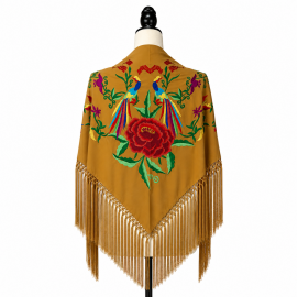 Córdoba Shawl - Mustard Multicolor Embroidery
