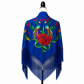 Córdoba Shawl - Royal Blue Multicolor Embroidery
