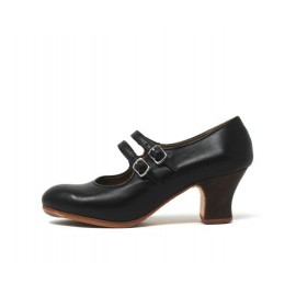 Manuela 36 AA Leather Negro Carrete 5 Visto (Filis Beige)