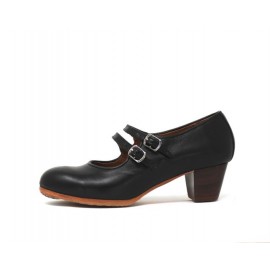Manuela 39 A+PR Piel Negro Cubano 5 Visto Correas Reptil Negro