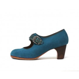 Lola 38,5 A Nobuck Teal Clásico 5 Visto Correas Prisma Real