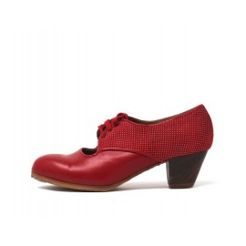 Carmela 39 AA Leather Rojo Sangre Cubano 5 Visto Atrás Puntini Rojo