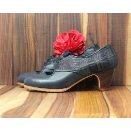 Carmela 38 A+PR Piel Navy Clásico 5 Visto Atrás Fantasía Cuadros Navy
