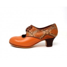 Carmela 35,5 AA+PR Leather Ámbar Carrete 5 Visto Atrás Pitón Naranja