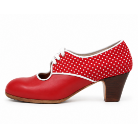 Carmela 37 AA+PR Piel Cereza Clásico 5 Visto Atrás Fantasía Flamenca R. Blanco