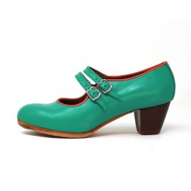 Manuela 38,5 A Piel Verde Agua Cubano 5 Visto R. Pink