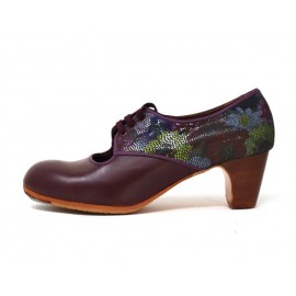 Carmela 40,5 AA+PR Leather Burdeos Clásico 5 Visto Atrás Floral