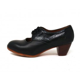 Carmela 37,5 AA Leather Negro Cubano 5 Visto Atrás Coco Negro