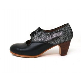 Carmela 38 A+PR Leather Negro Clásico 5 Visto Atrás Fantasía Plateá