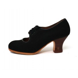 Carmen 38 AA Nubuck Negro Carrete 6 Visto (Filis Beige)