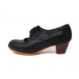 Carmela 37,5 AA Leather Negro Cubano 5 Visto Atrás Fantasía Vidriera