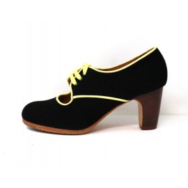 Carmela 38 A Suede Negro Clásico 6 Visto R. Limón