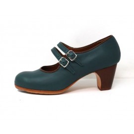 Manuela 36,5 AA Leather Verde Marino Clásico 5 Visto R. Marrón