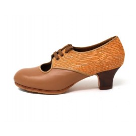 Carmela 35,5 AA+PR Leather Latte Carrete 5 Visto Atrás Destello Salmón