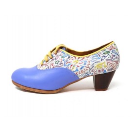Chapín Mujer 39 A+PR Piel Denim Cubano 5 Visto Atrás Fantasía R. Vainilla