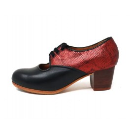 Carmela 35,5 A Leather Negro Jerezano 5 Visto Atrás Serpiente Metalizada