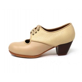 Carmela 35,5 AA Piel Beige Cubano 5 Visto Atrás Serpiente Crema